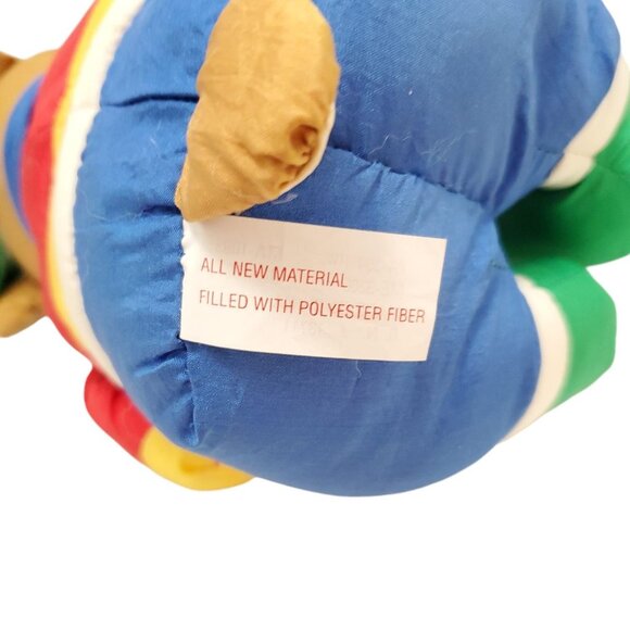Holiday Polyester Colorful Stuffed Reindeer Toy With Bells & Scarf 12 Inch - Picture 5 of 11